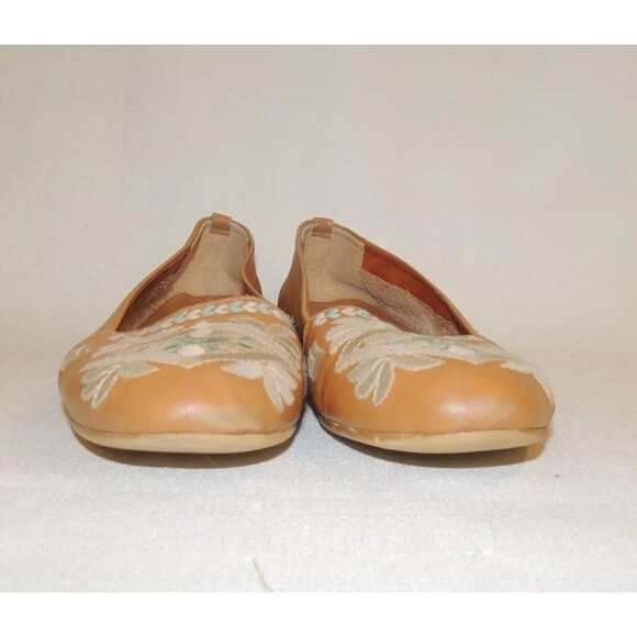 Sundance Apollonia Beige Tan Embroidered Boho Ballet Flats Sz. 8/39 - Picture 4 of 7